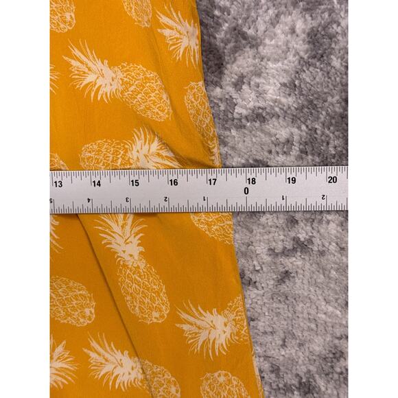 Amour Vert Dress XS Womens 100% Silk Yellow Pineapple Sleeveless Mini - Picture 5 of 8